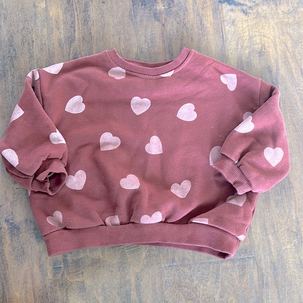 Zara Heart Sweatshirt 2-3T